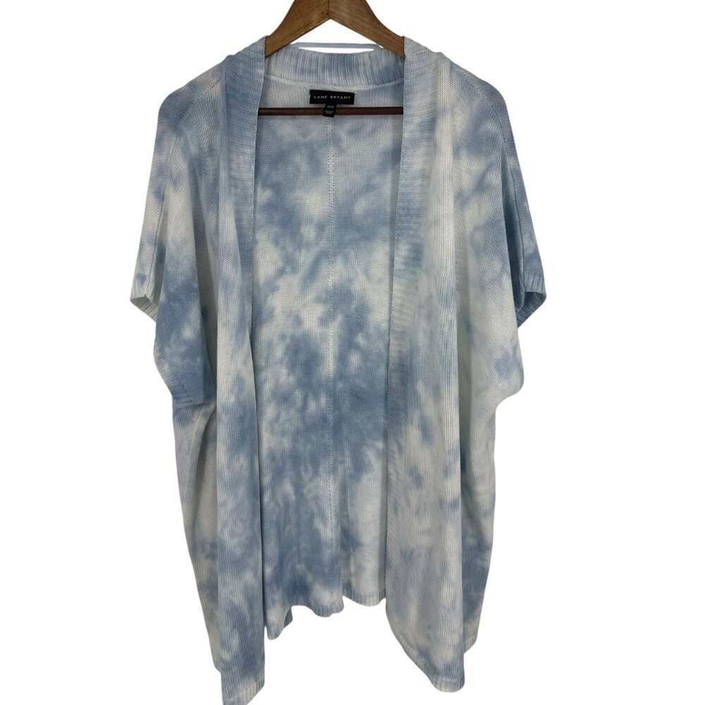 Lane Bryant Womens Tie-Dye Open Front Cardigan Blue & White Size 18/20